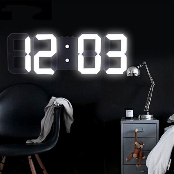 3D large LED digital clock with date, time, Celsius display, nightlight, alarm function, perfect for desktop or living room decor