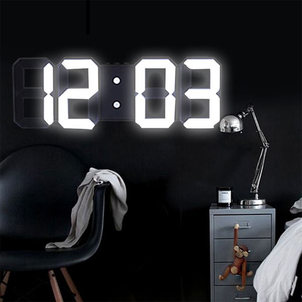 3D large LED digital wall clock with date, time, Celsius display, nightlight function, ideal for tabletop or living room use, model Y200109