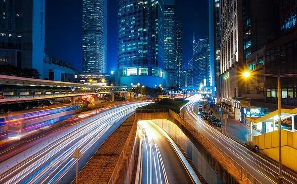 3D mural wallpaper of a high-definition city nightscape for bedroom walls