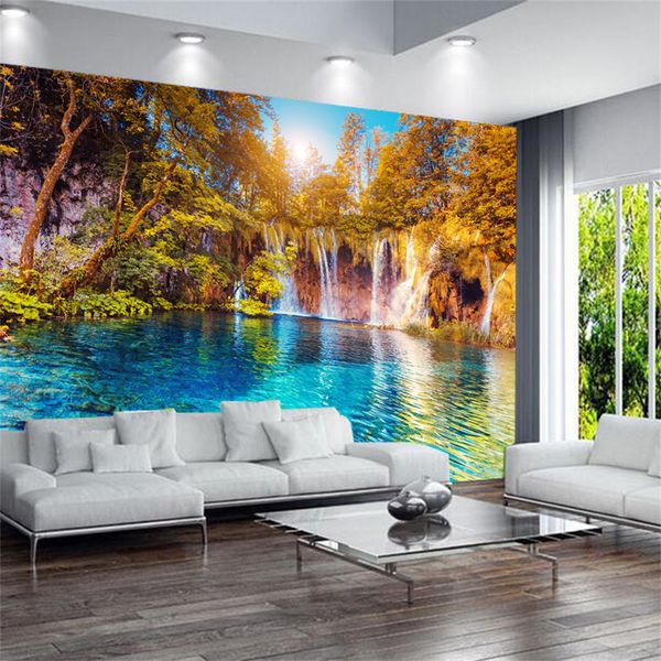3D nature-inspired wallpaper for living spaces