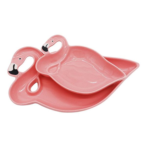 3D pink ceramic plate sets for elegant table decor, serving snacks, fruits, and desserts at meals