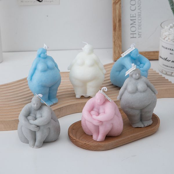 3D pregnant woman embrace candle mold for DIY aromatherapy resin gifts