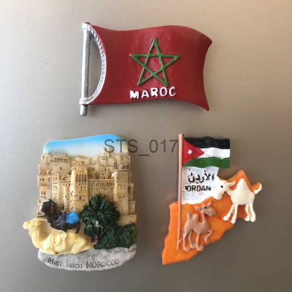 3D resin Moroccan flag fridge magnet for travel souvenirs and home decor
