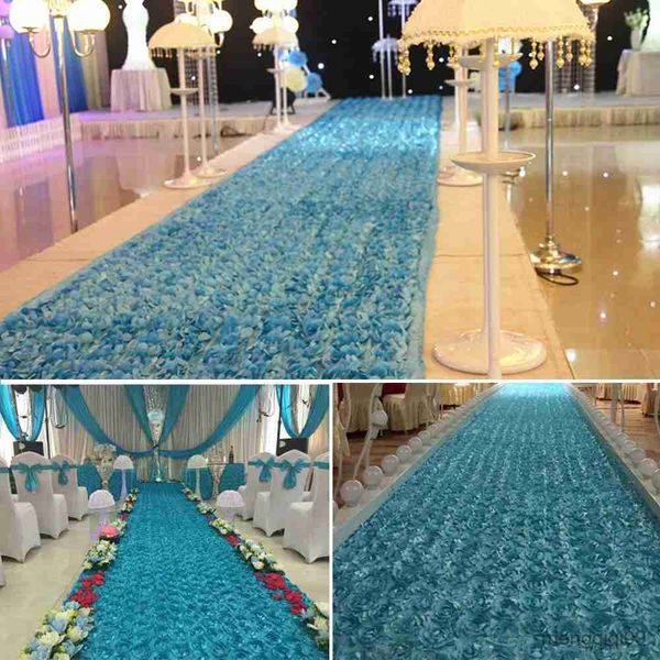 3D satin rose lace carpet for elegant wedding decor with embroidered floral patterns and festive celebration design, perfect for bridal aisle and curtain decoration