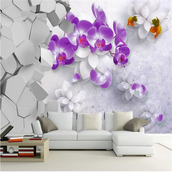 3D silk wallpaper featuring beautiful butterfly designs for custom living room walls