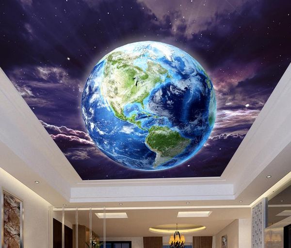 3D starry sky ceiling wallpaper for living room decor