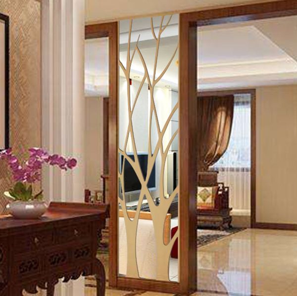 3-D stereo and removable modern mirror wall art for DIY home decor