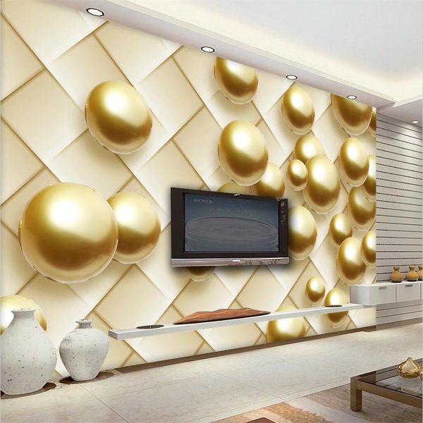 3D stereo wallpaper for living room sofa TV background and bedroom walls