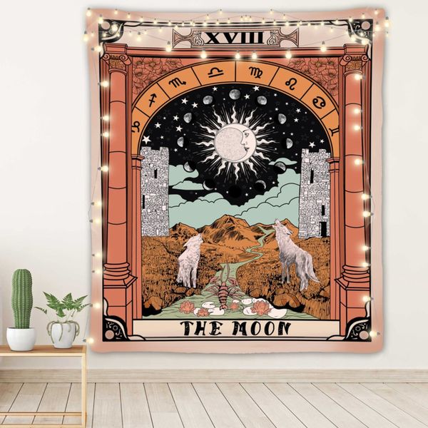 3D Tarot tapestry featuring colorful wall art for divination, camping tents, travel mattresses, and home or dorm room decor