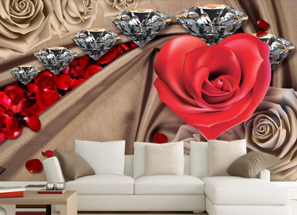 3D textured wallpaper featuring realistic rose designs for stylish home decoration