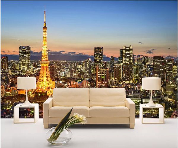 3D wallpaper featuring a custom photo of the famous Paris Tower, perfect for living room TV backgrounds and home decor as a 3D wall mural
