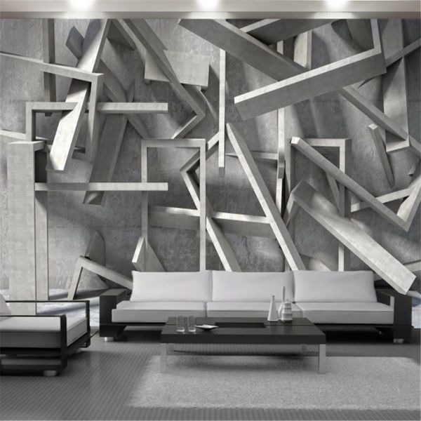 3D wallpaper featuring chaotic wooden block patterns for a textured space design, ideal as wall art in living rooms or bedrooms