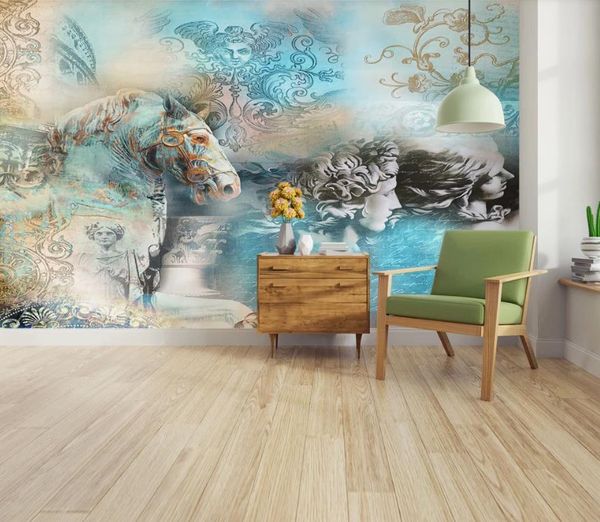 3D wallpaper murals for creative living room and kids' bedroom decor with stereoscopic TV backgrounds