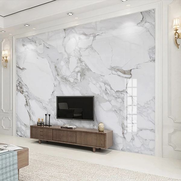 3D waterproof marble wallpaper for modern living rooms and bedrooms  

Custom photo mural wallpaper featuring elegant white marble designs  

Modern 3D marble wallpaper for living rooms, bedrooms, ...