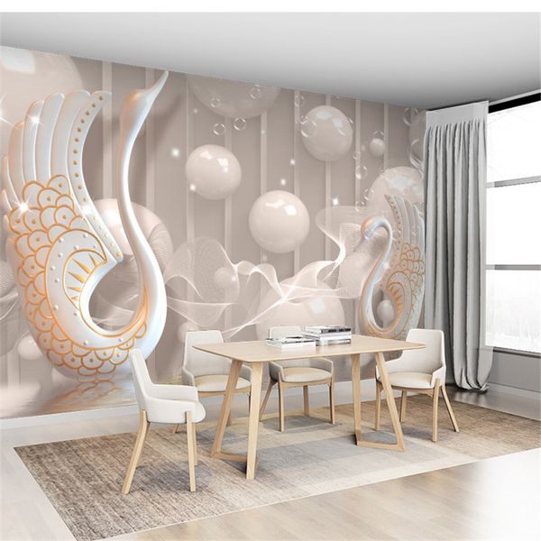 3D waterproof wallpaper with European-style wall painting and stereoscopic effects