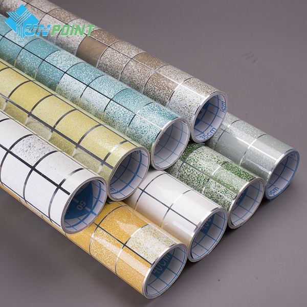 3m/5m heat-resistant adhesive wallpaper for kitchen backsplash, oil-proof mosaic foil stickers for home decoration