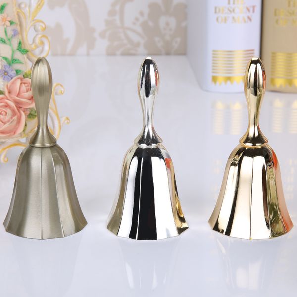 4 Colors Creative Metal Hand Bells Restaurant Service Reminding Table Bell Wedding Birthday Party Decoration