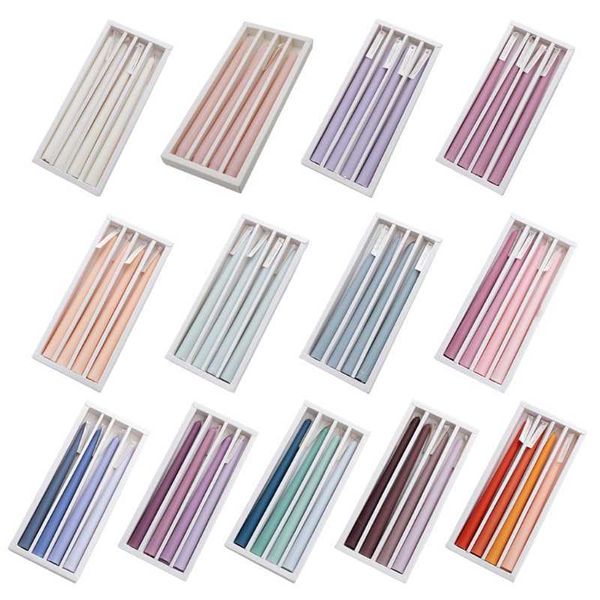 4 elegant tapered candles, 9.8 inches tall with 4.5-hour smokeless burn time, perfect for dinner parties