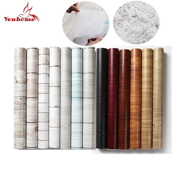45cm by 5m waterproof PVC vinyl wood-pattern self-adhesive wallpaper for kitchen cabinets, wardrobes, furniture, doors, and wall decoration