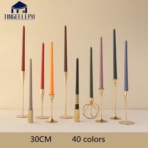 4PCS 30CM Colored Taper Candles for Wedding, Birthday, and Table Decorations in Nordic Style, Set of 4 Long Stick Candles