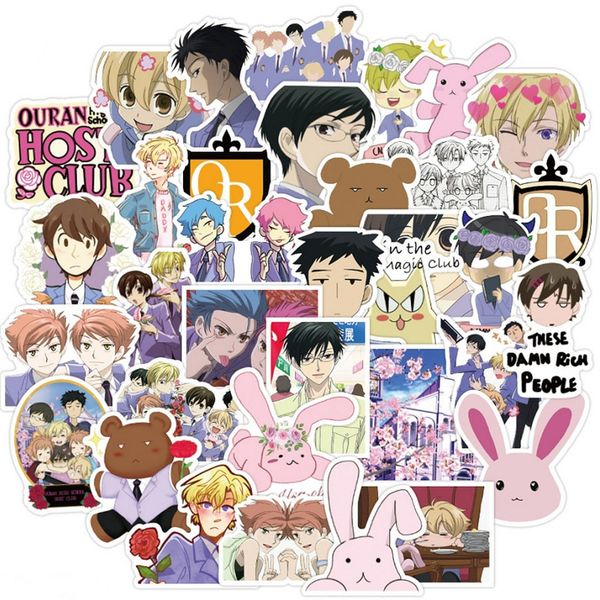 50 anime Ouran High School Host Club waterproof stickers for skateboards, laptops, PS4, suitcases, cars, and motorcycles