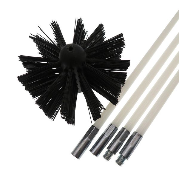 570mm rotary chimney brush with flexible long handle for cleaning dryer pipes, fireplaces, and inner walls