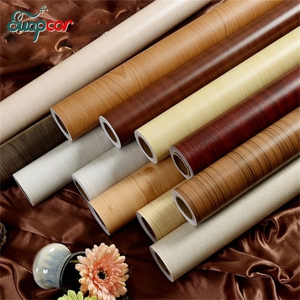 5M Modern Wood Grain Self-Adhesive Vinyl Wallpaper for Refurbishing Furniture, Kitchen Doors, Desktops, and Walls - Decorative Film T200601