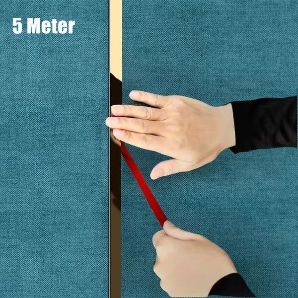 5-meter mirror wall sticker with gold lines for living room ceiling edge decoration