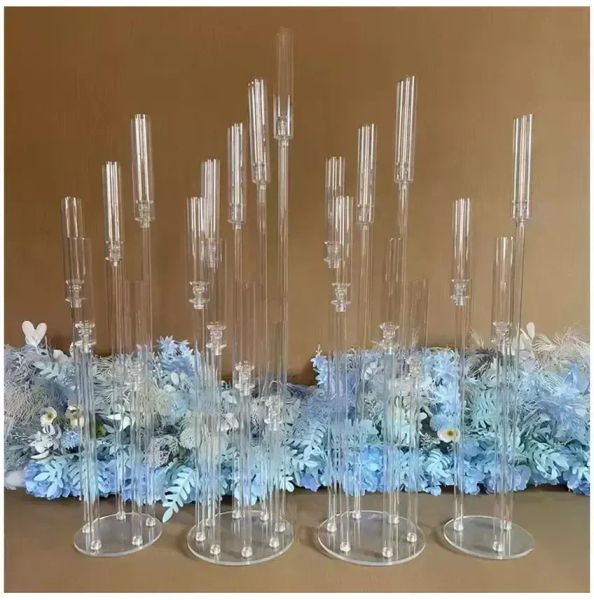 5pcs Clear Acrylic Wedding Candelabra Centerpieces for Events and Parties T0601z08 LL