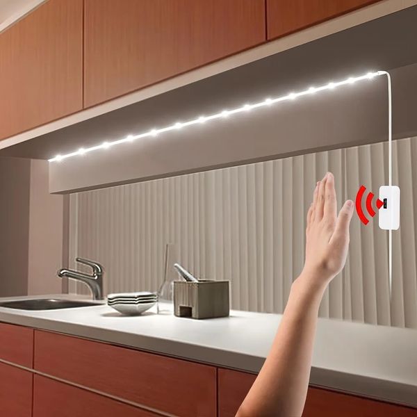 5V USB motion-activated LED strip light with backlight for TV, kitchen, or under-cabinet use