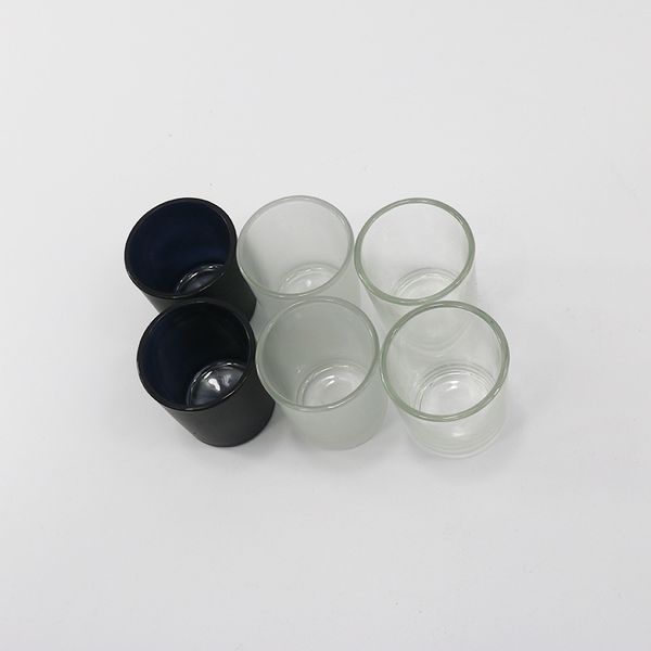 5x6cm matte and clear glass DIY candle holders in black, white, and red