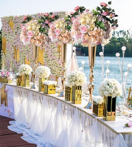 74 cm tall gold and silver metal vase candle holder for weddings, events, home decor, 10 pieces per lot