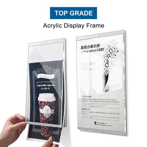 A4 wall-mounted magnetic poster display for menus, signs, photos, and office decor