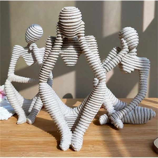 Abstract Nordic-inspired home decor sculpture for creative office or living room, crafted from sandstone as a unique gift or ornament