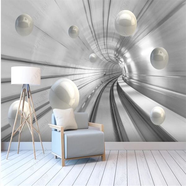 Abstract tunnel space wallpapers featuring 3D spherical backgrounds