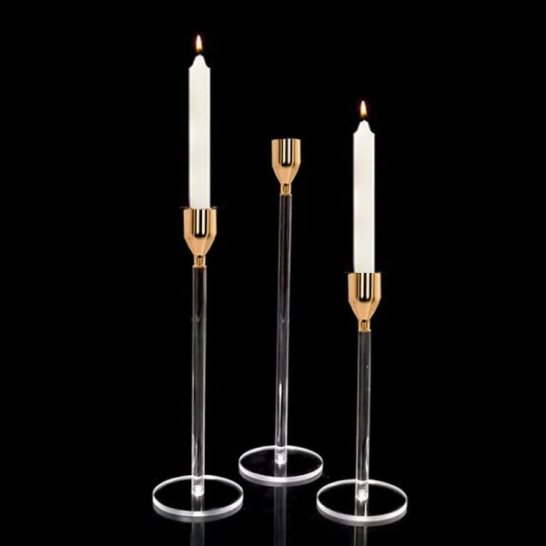 Acrylic candle holder for elegant weddings and home decor  
Luxury candlestick stand for sophisticated table settings  
Exquisite candlesticks for stylish home decoration  
Modern candelabra for brief table centerpieces  
Wedding candle stand for elegant event decor