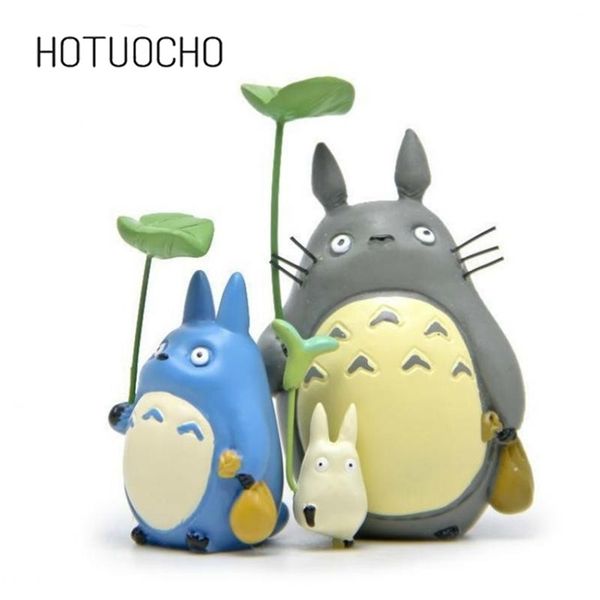 Adorable DIY resin Totoro figurine set featuring miniature landscape scenes, perfect as cute cartoon animal garden decor or kids' gifts