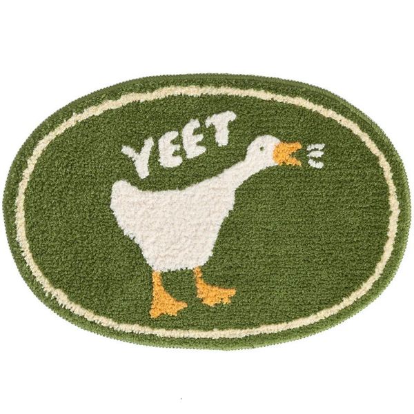 Adorable duck-themed bathroom rug, soft and humorous, perfect for bathtub, kitchen, or as a chic home decor floor mat