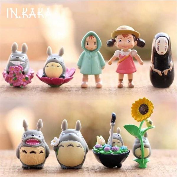 Adorable miniature Totoro anime figurines for DIY garden landscapes, aquarium decor, and lawn ornaments