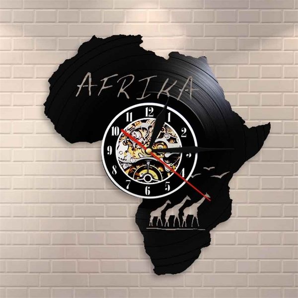 Africa Wildlife Giraffe Vinyl Wall Clock - Unique Nursery Decor and Gift Idea