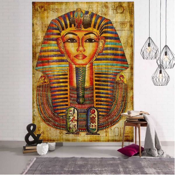 Ancient Egyptian tribal tapestry wall hanging for home or dorm decor, a throw art piece for wall or bed