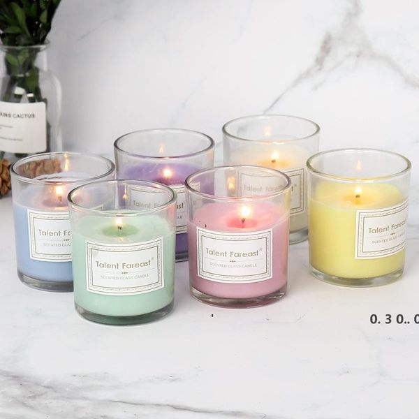 Aromatherapy candle in clear glass, smokeless scented gift for weddings and Valentine's Day