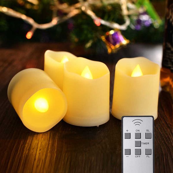 Battery-operated flickering LED candles with remote for home decor, Easter flameless tea lights