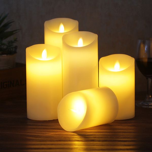 Battery-operated LED flameless candles with flickering light for party decorations