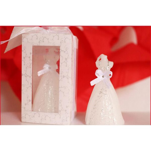 Beauty White Bridal Bride Shape Candle Wedding Party Favors Home Decoration Beau jllpPP