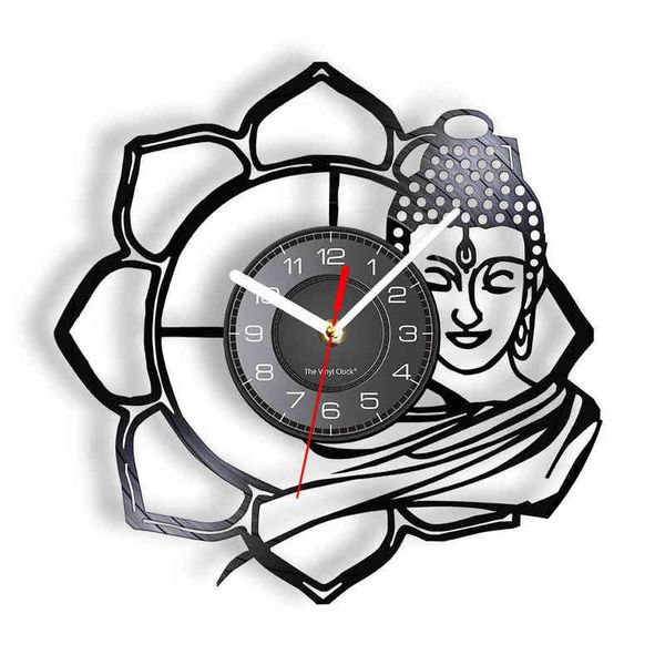 Buddha Vinyl LP Wall Clock: Silent, Non-Ticking Spiritual Decor for Meditation Spaces
