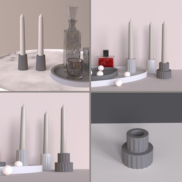 Candle concrete stick silicone molds for cylindrical cement scented holders