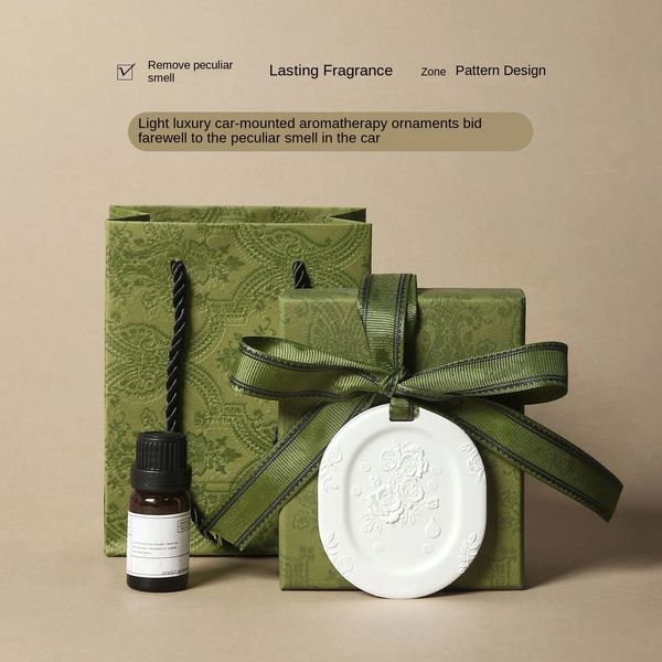 Car Air Freshener with Jasmine Green Tea Scent, Long-lasting Dual-use Aromatherapy Stone for Home and Vehicle