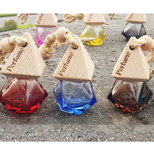 Car Perfume Bottle Pendant Essential Oil Diffuser with 9 Color Options for Bag, Clothes, and Air Freshener Accessories - Empty Glass Bottles BH1908 Z