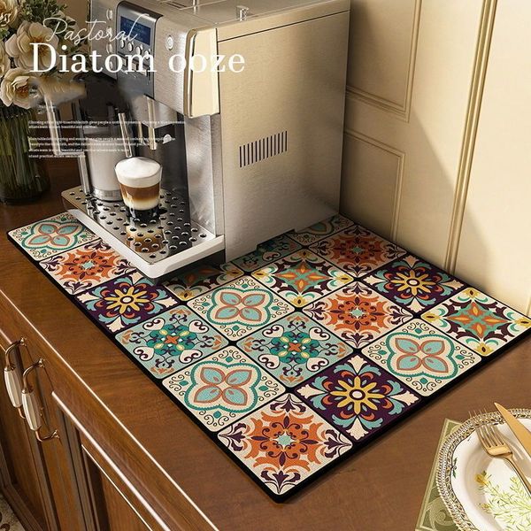 Carpet Diatom Mud Kitchen Drain Pad Bohemia Quickly Dry Coffee Bar Mat Dish Drying Mat Hide Stain Rubber Tableware Pad Easy To Clean 230731

Bohemian kitchen drain mat quickly absorbs moisture, hid...